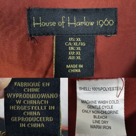 House Of Harlow 1960 Revolve Brown Satin Long Ruche Detail Side Slit Dress Sz XL - Picture 12 of 13